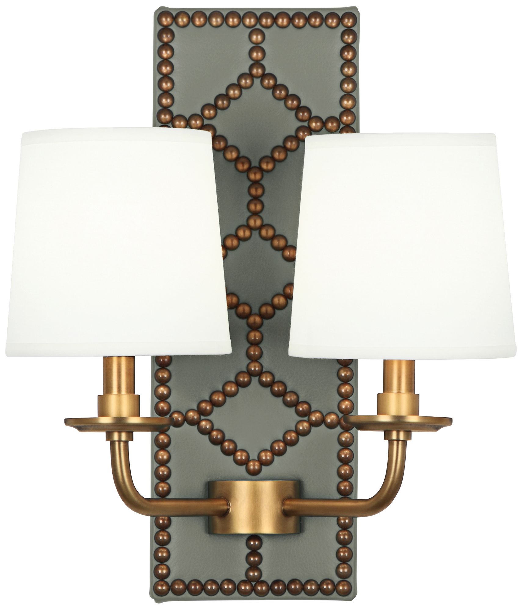 Lightfoot 16 1/2"H Aged Brass w/ Carter Leather Wall Sconce