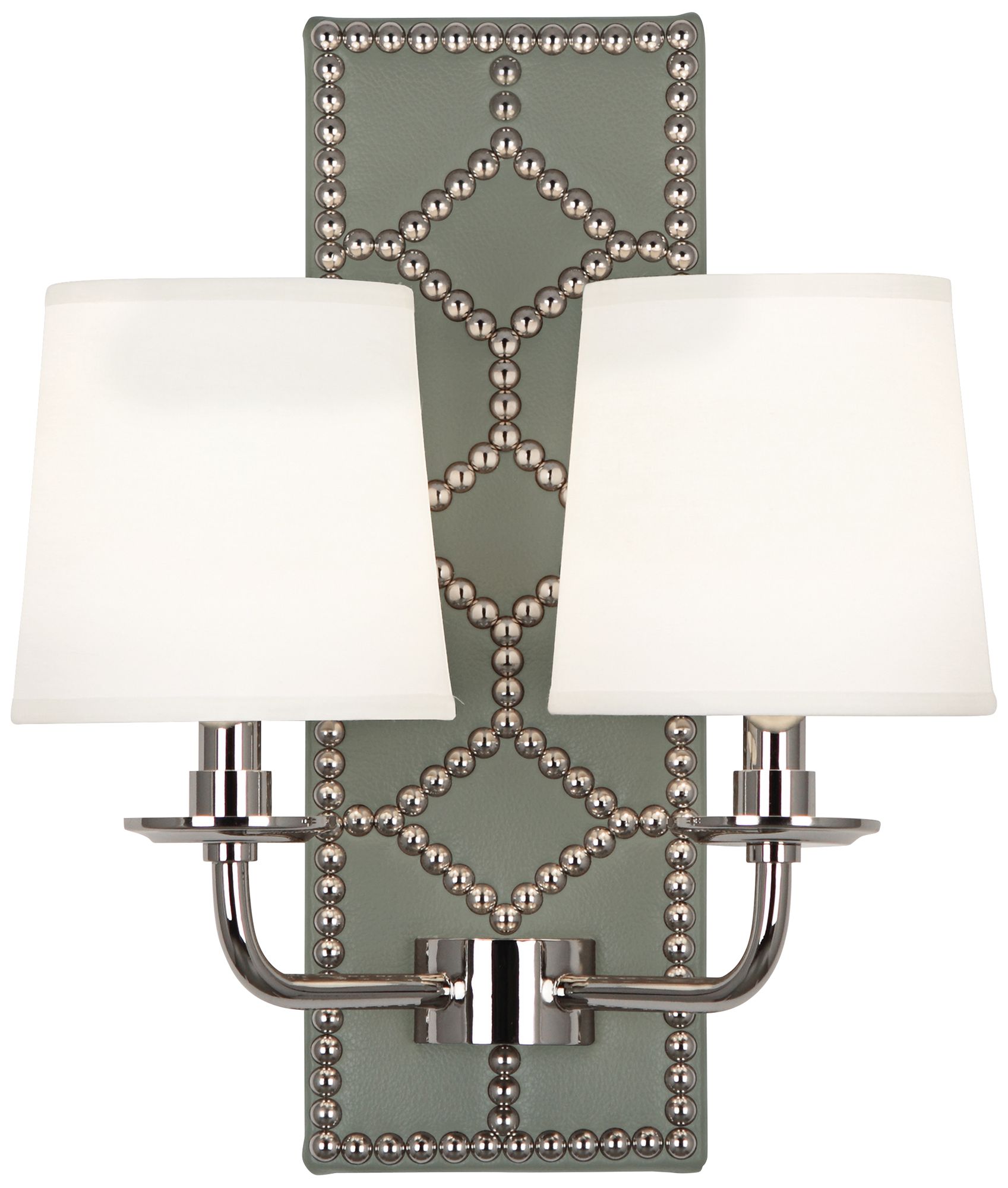Lightfoot 16 1/2"H Polished Nickel w/ Carter Leather Sconce