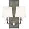 Lightfoot 16 1/2"H Polished Nickel w/ Carter Leather Sconce