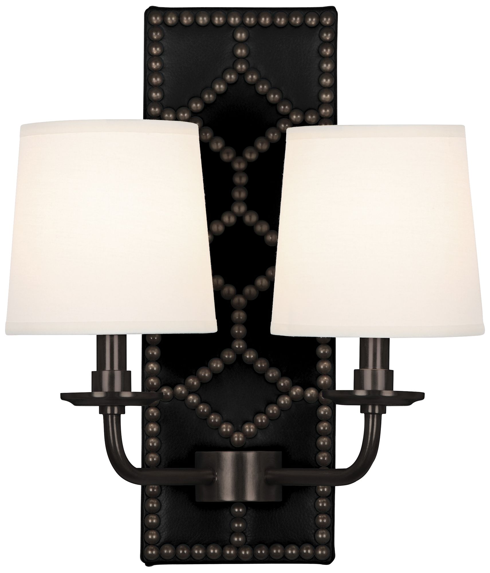 Lightfoot 16 1/2"H Patina Bronze with Black Leather Sconce