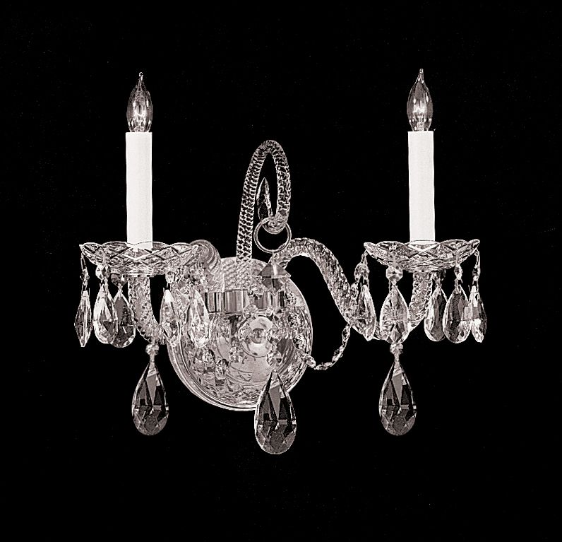 Traditional Crystal 12"H Polished Chrome 2-Light Wall Sconce