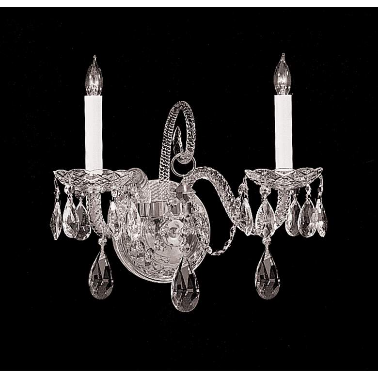 Traditional Crystal 12&quot;H Polished Chrome 2-Light Wall Sconce