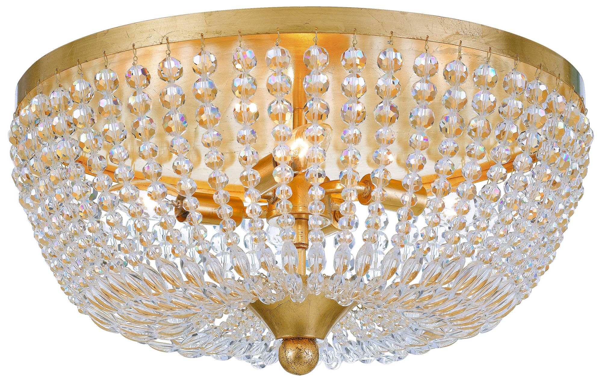 Crystorama Rylee 18" Wide Antique Gold Ceiling Light