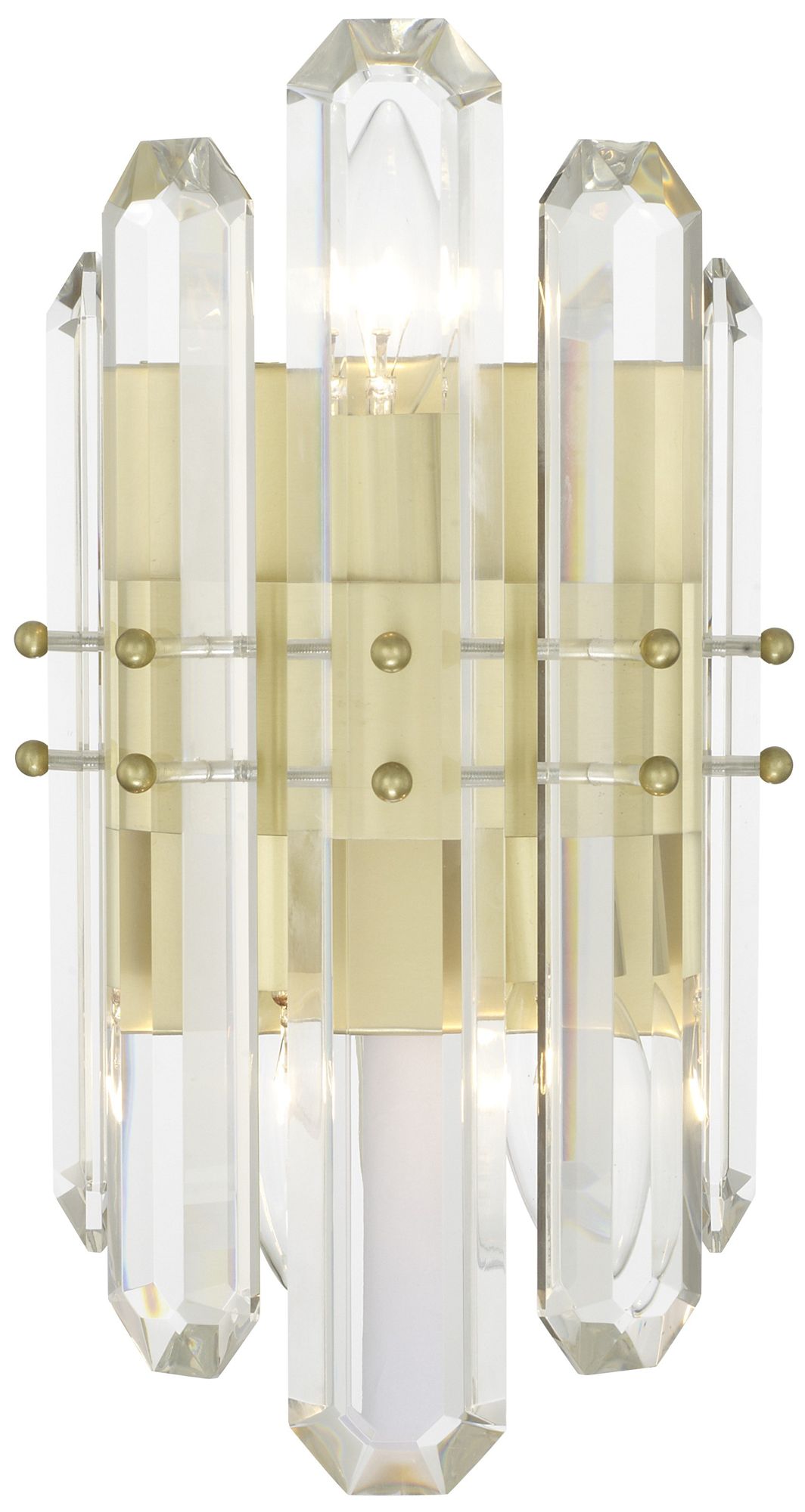 Crystorama Bolton 13 1/2"H Aged Brass Crystal Wall Sconce
