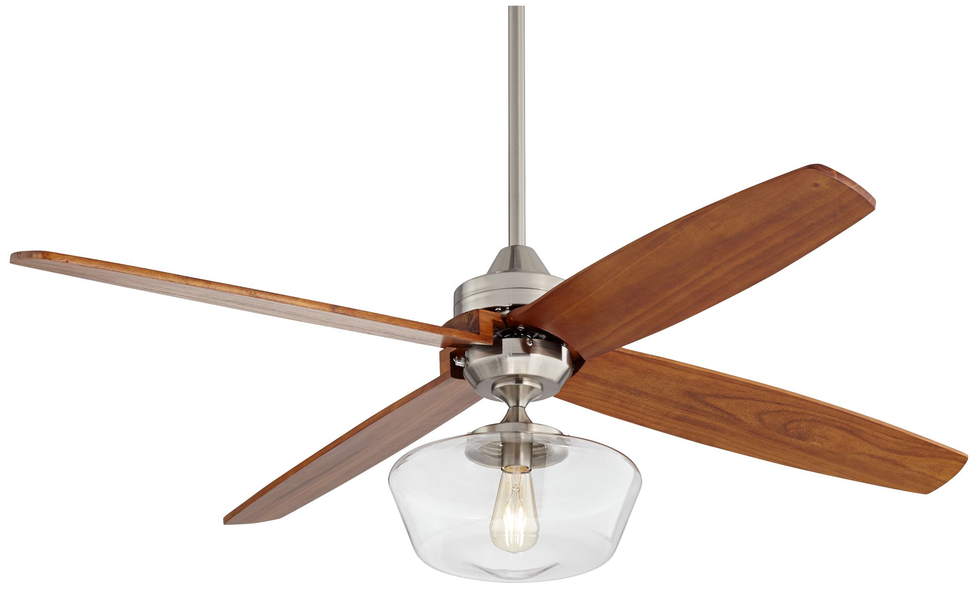 52 Insite Brushed Nickel Schoolhouse Led Ceiling Fan