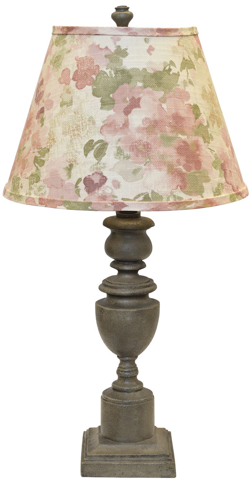 Copen Gray Table Lamp with Fleurie Dusty Rose Shade