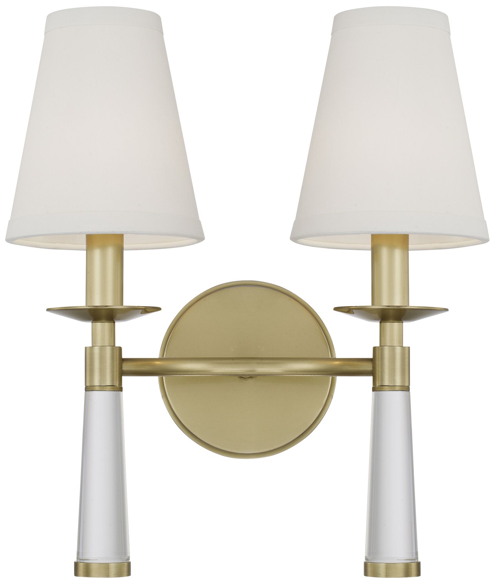 Crystorama Baxter 15" High Aged Brass 2-Light Wall Sconce