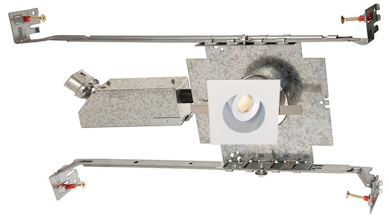LEDme 1" Square White Mini Adjustable Complete Recessed Kit
