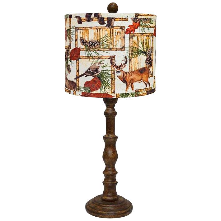 Townsend Brown Accent Table Lamp With Woodland Animals Shade