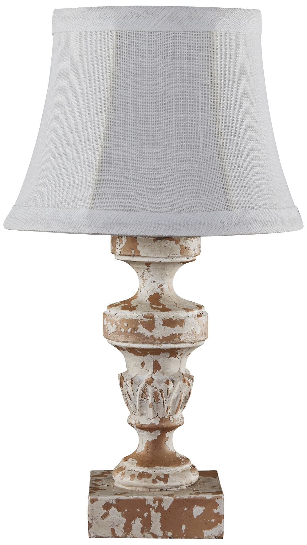 Luxembourg 14" High Distressed White Accent Table Lamp 72X76 Lamps