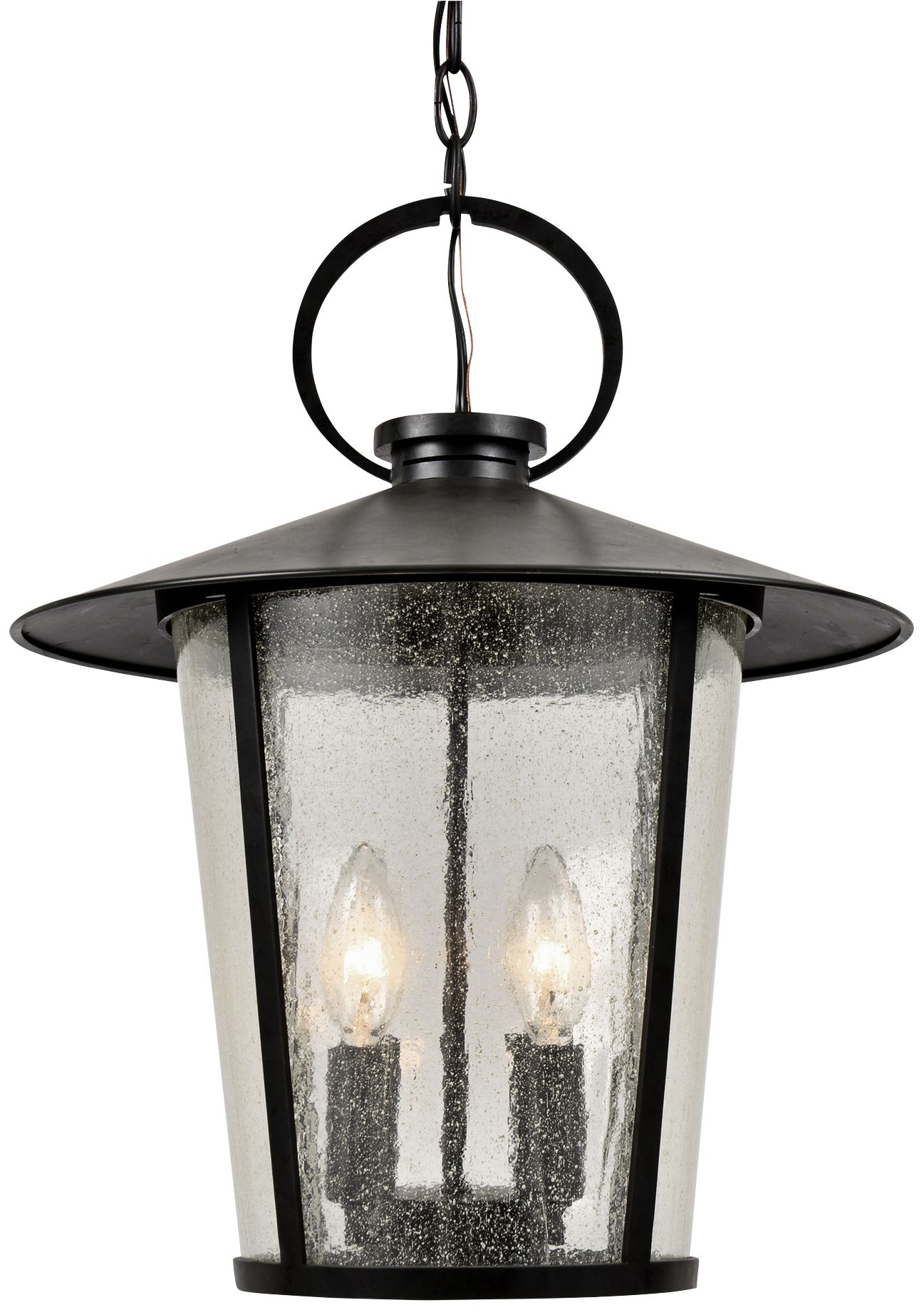 Crystorama Andover 17"H Matte Black Outdoor Hanging Light