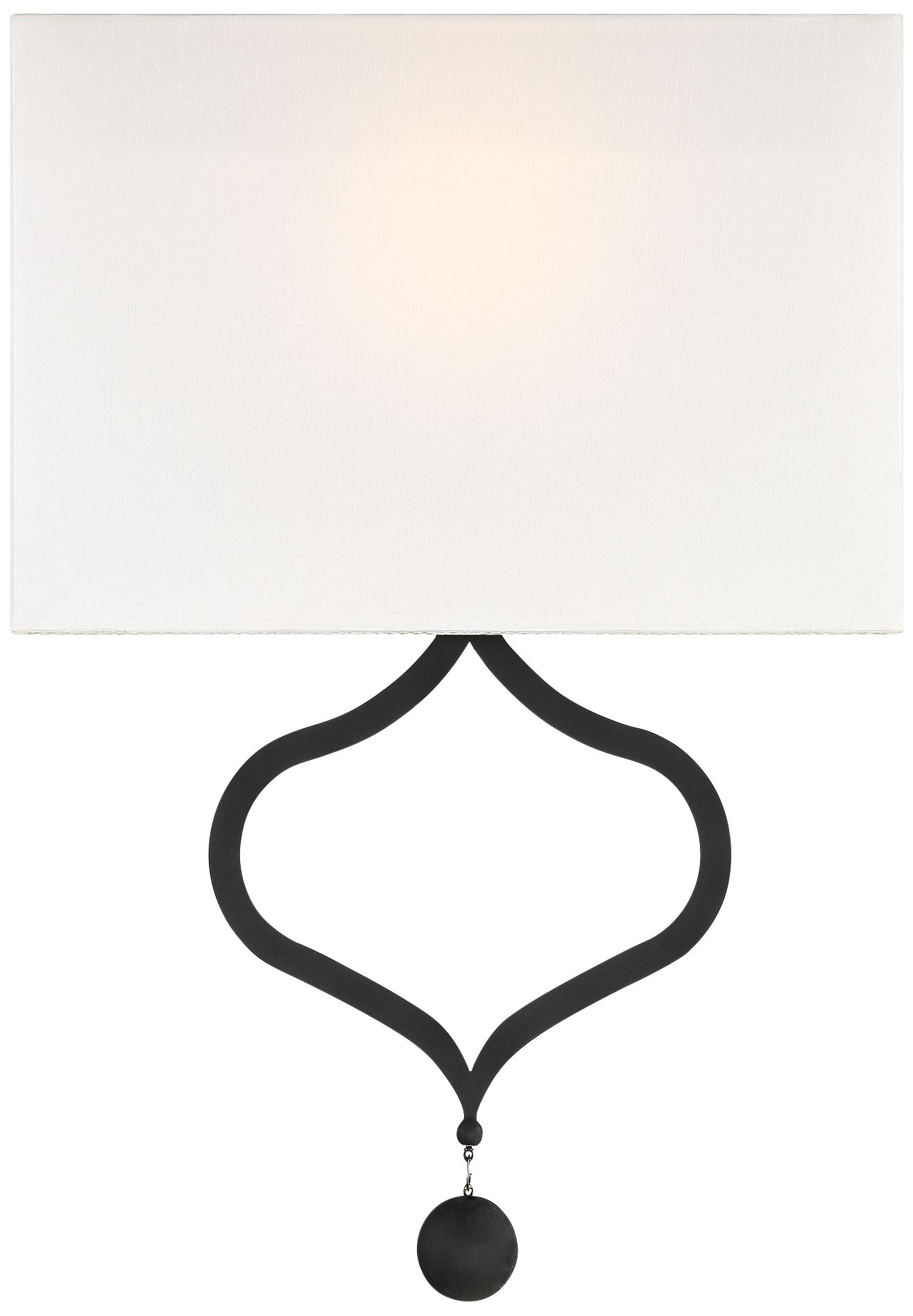 Crystorama Derby 16 3/4" High Black Forged Wall Sconce