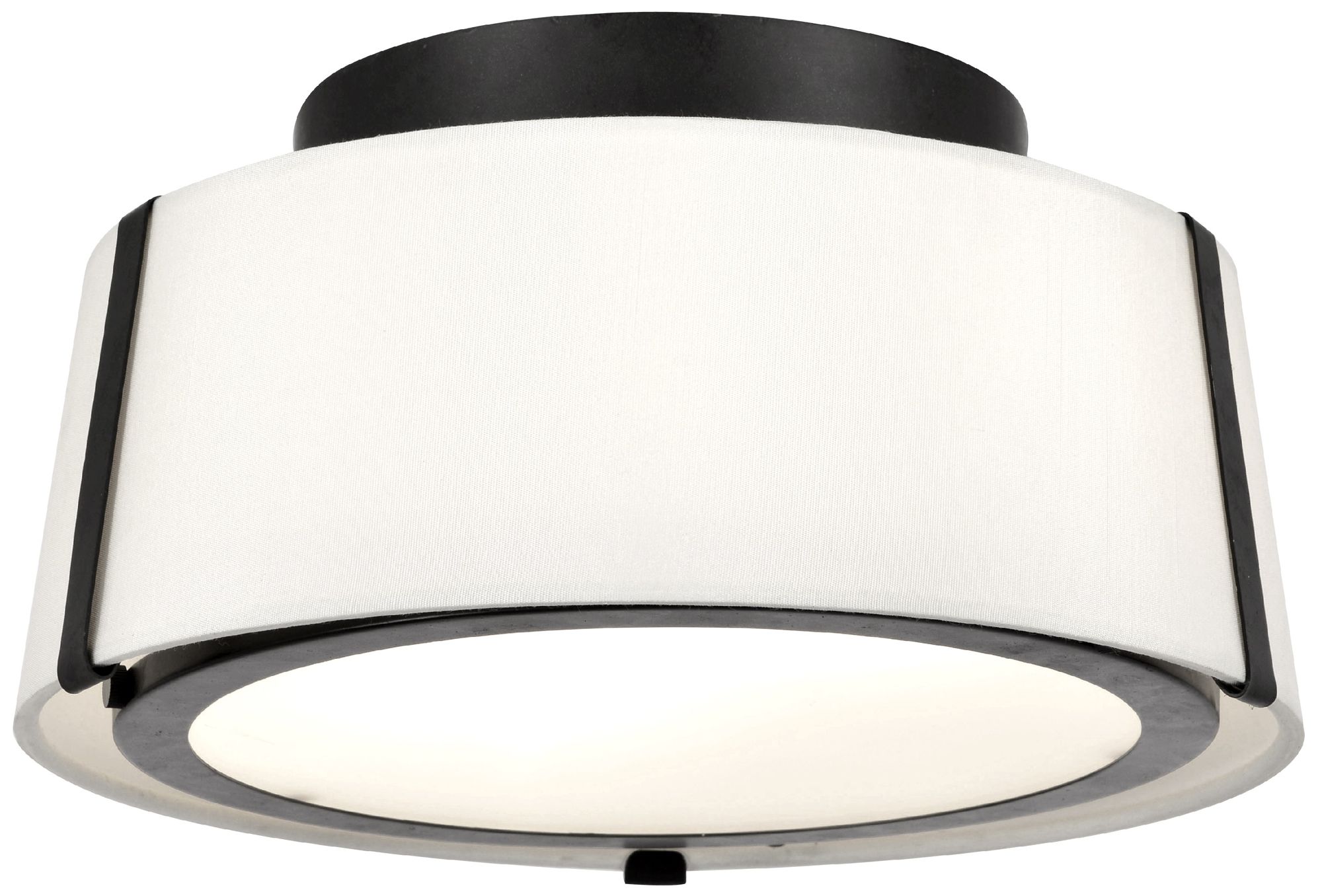 Crystorama Fulton 12" Wide Matte Black Drum Ceiling Light