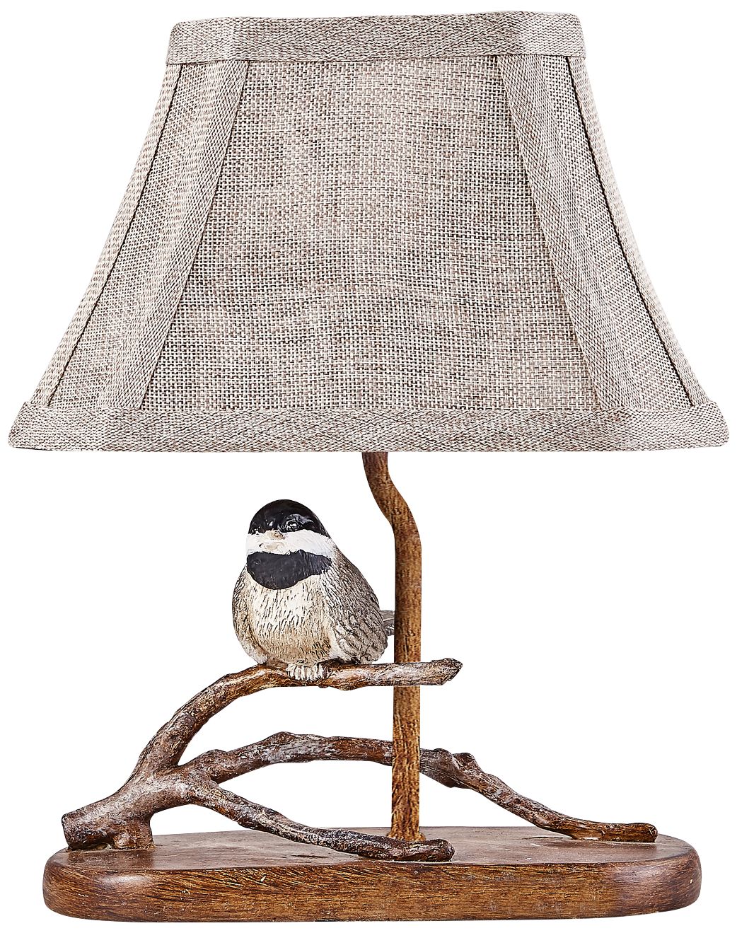 Birdie 12" High Brown Accent Table Lamp with Linen Shade