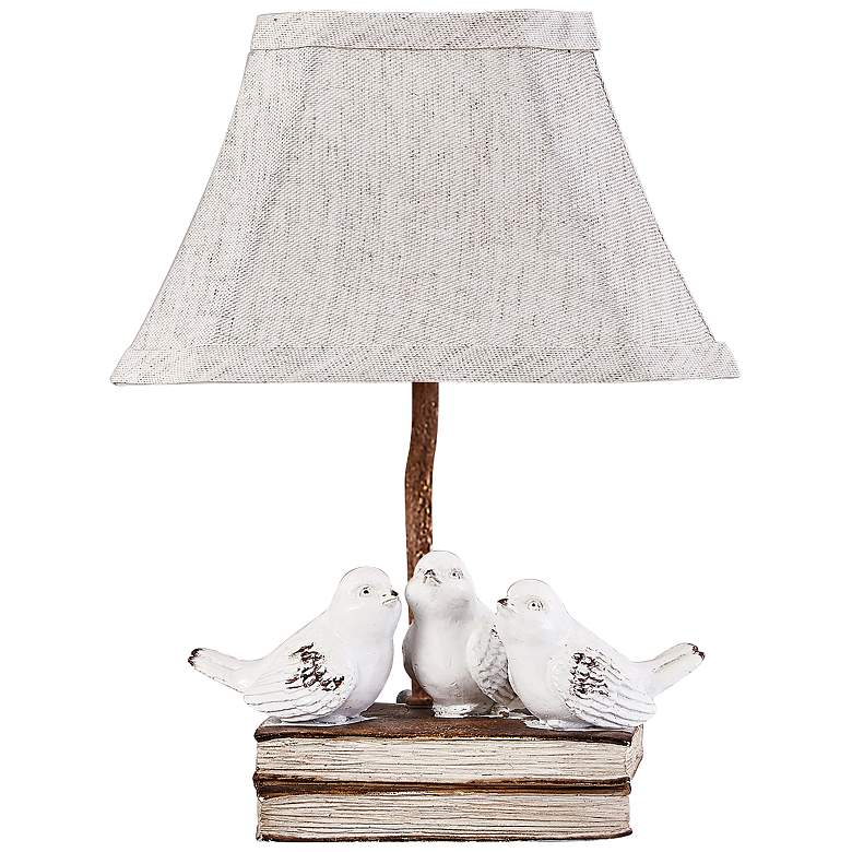Image 1 For the Birds Book Club 12" High Rustic Cottage Accent Table Lamp