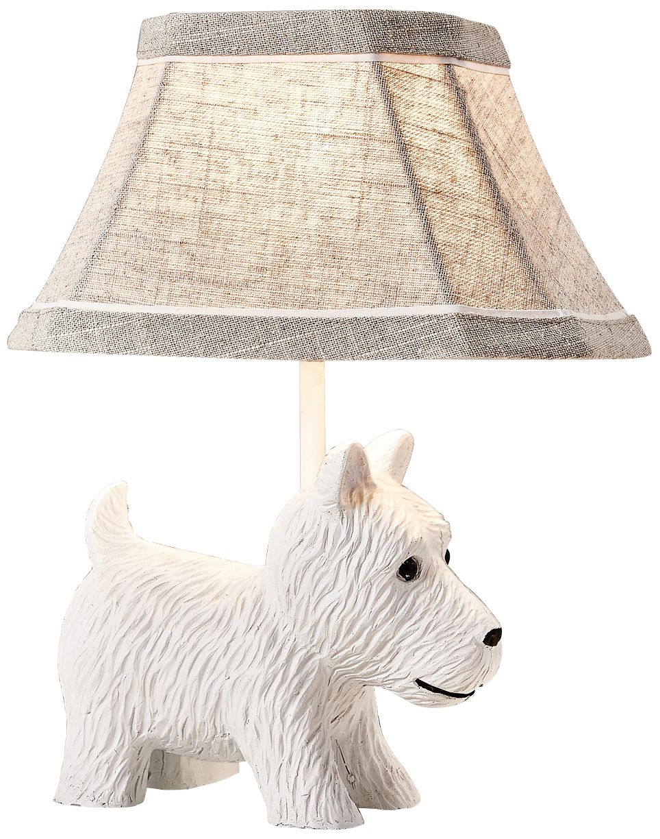 Teddy the Terrier 12" High White Accent Table Lamp