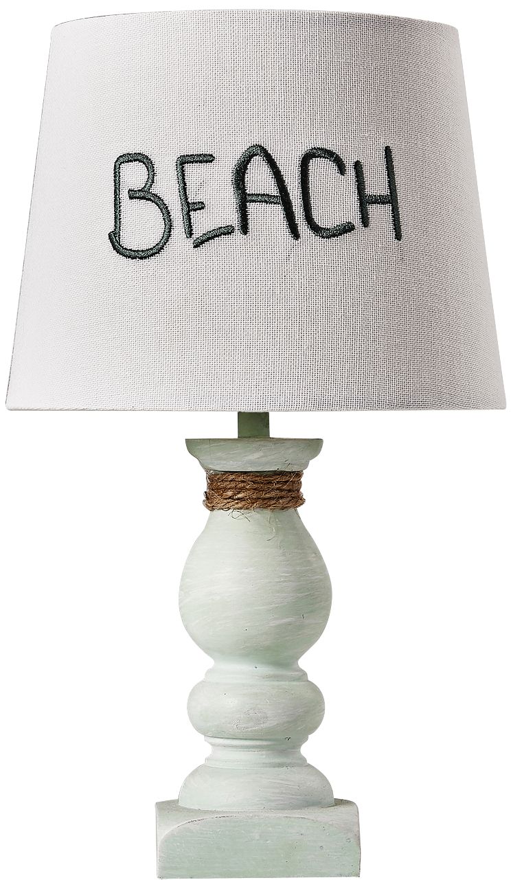 Beach 12" High Spa Blue Pedestal Accent Table Lamp 72Y81 Lamps Plus