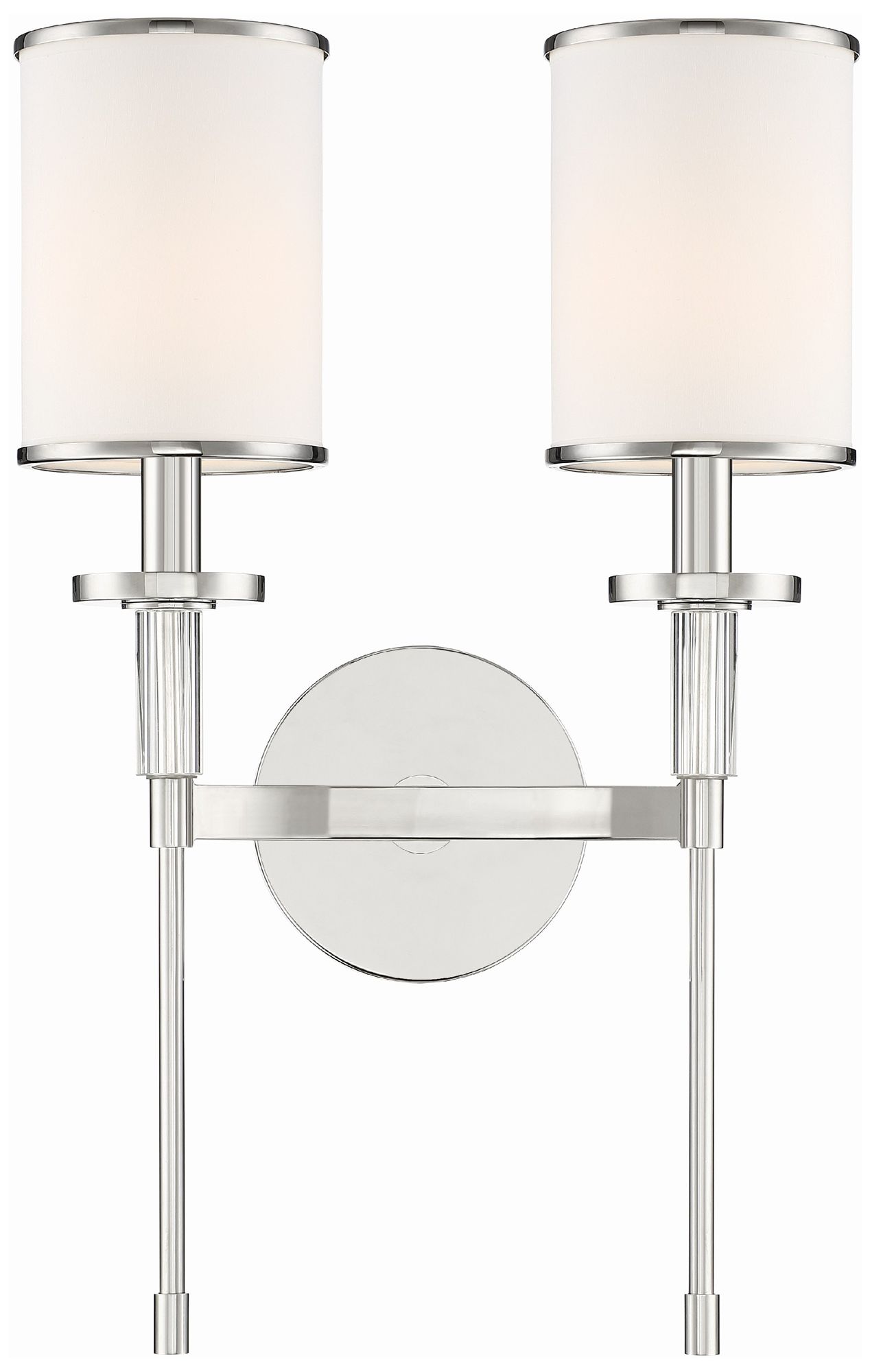 Crystorama Hatfield 18 1/2"H Polished Nickel 2-Light Sconce