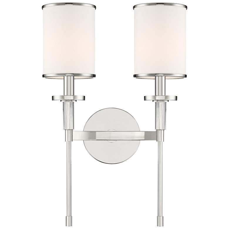 Crystorama Hatfield 18 1/2&quot;H Polished Nickel 2-Light Sconce