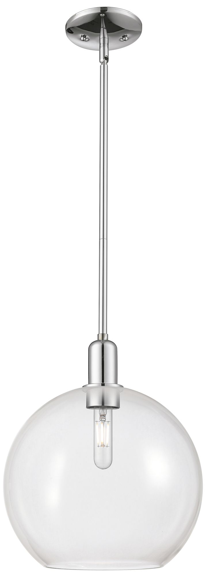 Innovations Lighting Arcadia Athens 12"w Chrome Stem Hung Mini Pendant W/ Clear Shade In Transparent