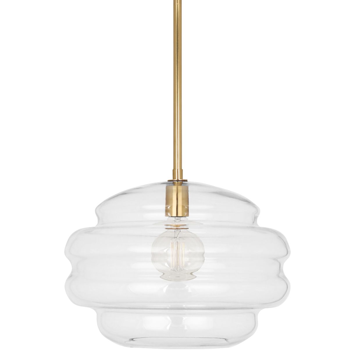 Robert Abbey Horizon 15 1/4" Wide Modern Brass and Clear Pendant Light