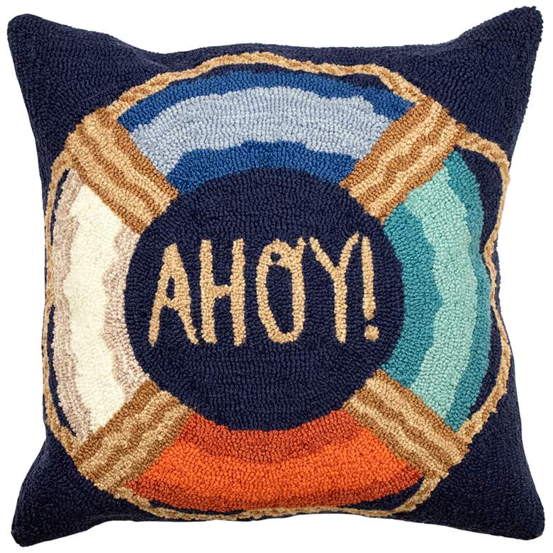 Frontporch Ahoy Multi-Color 18&quot; Square Indoor-Outdoor Pillow