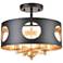 Crystorama Odelle 14" Wide Matte Black Drum Ceiling Light