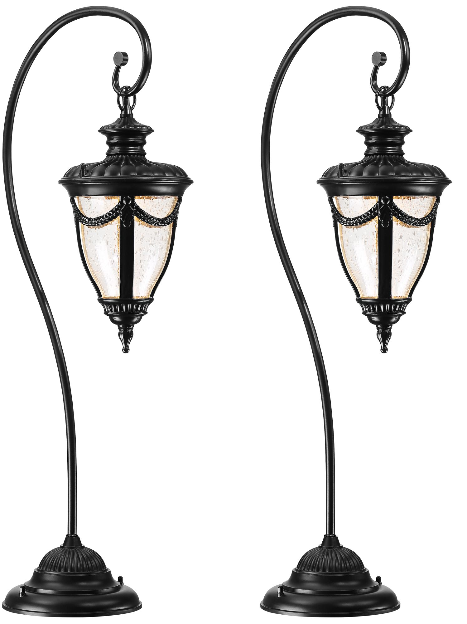 Neptune 31 1/2" High Black LED Path Lights Set of 2