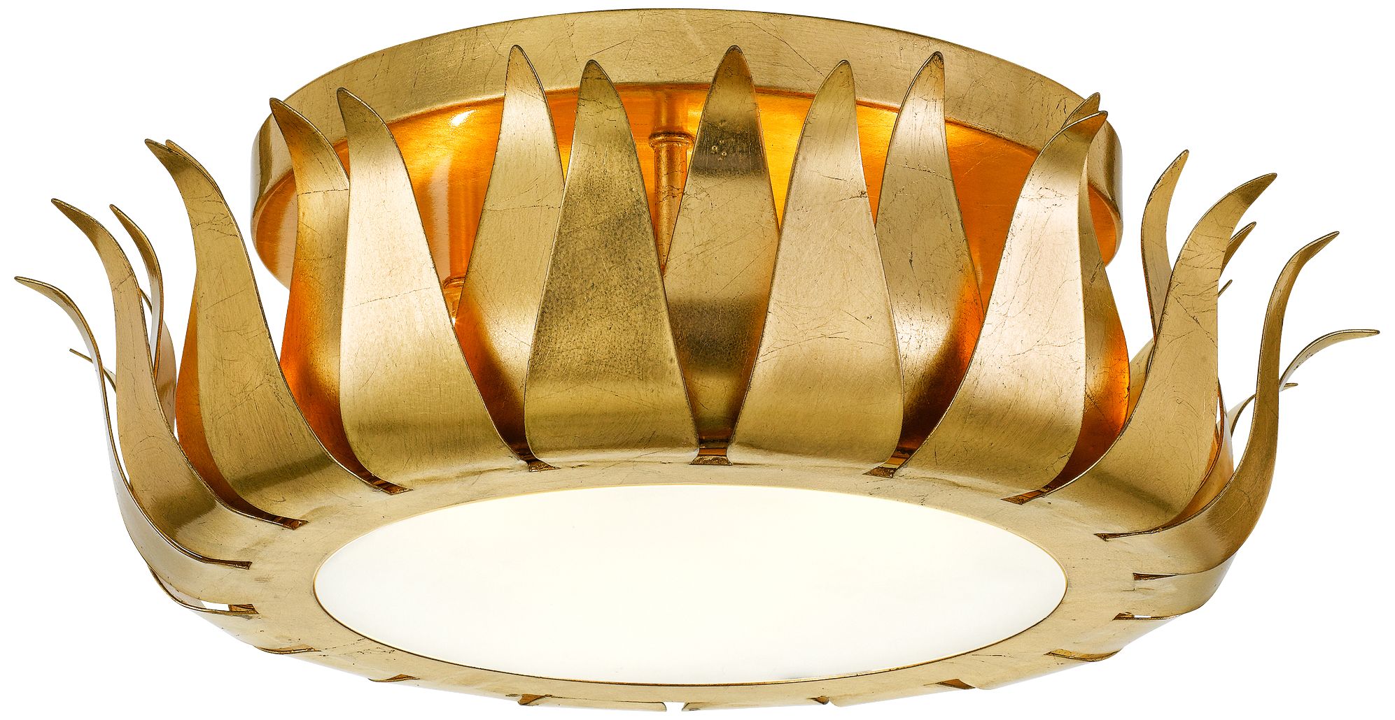 Crystorama Broche 16" Wide Floral Antique Gold Ceiling Light