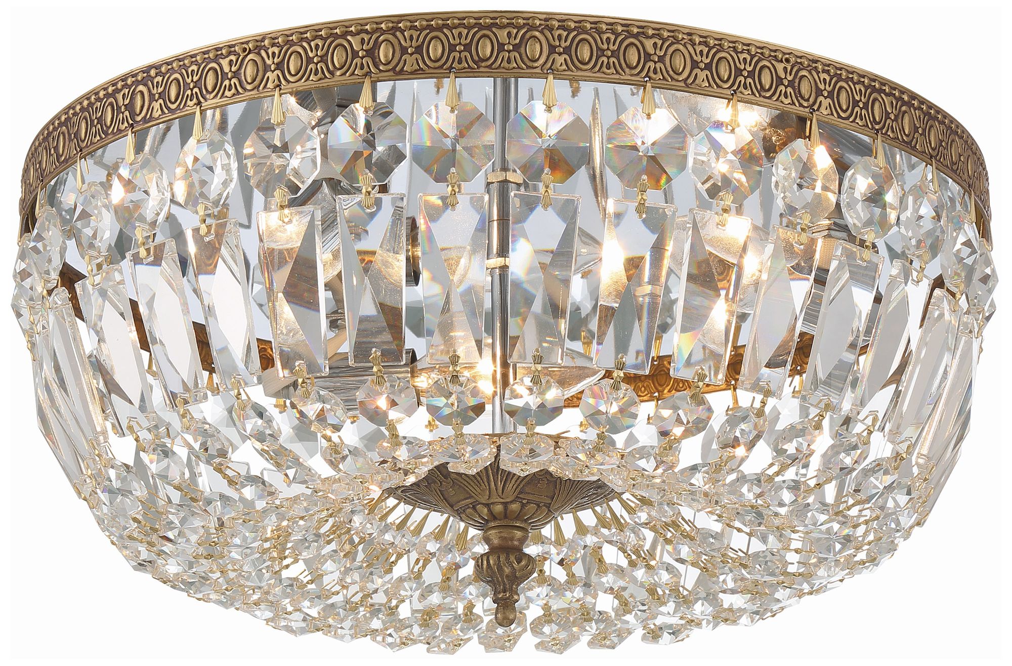 Crystorama Ceiling Mount 14" Wide Olde Brass Light