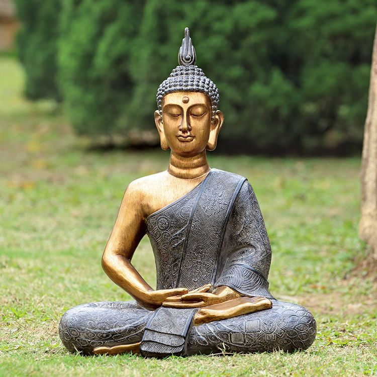 Thoughtful Buddha 24" High Garden Statue