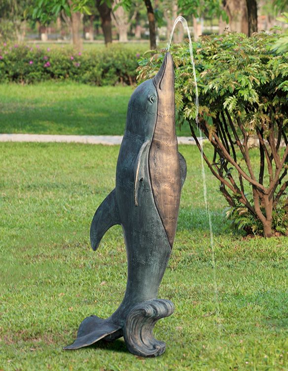 Dolphin 67" High Garden Spitter Fountain