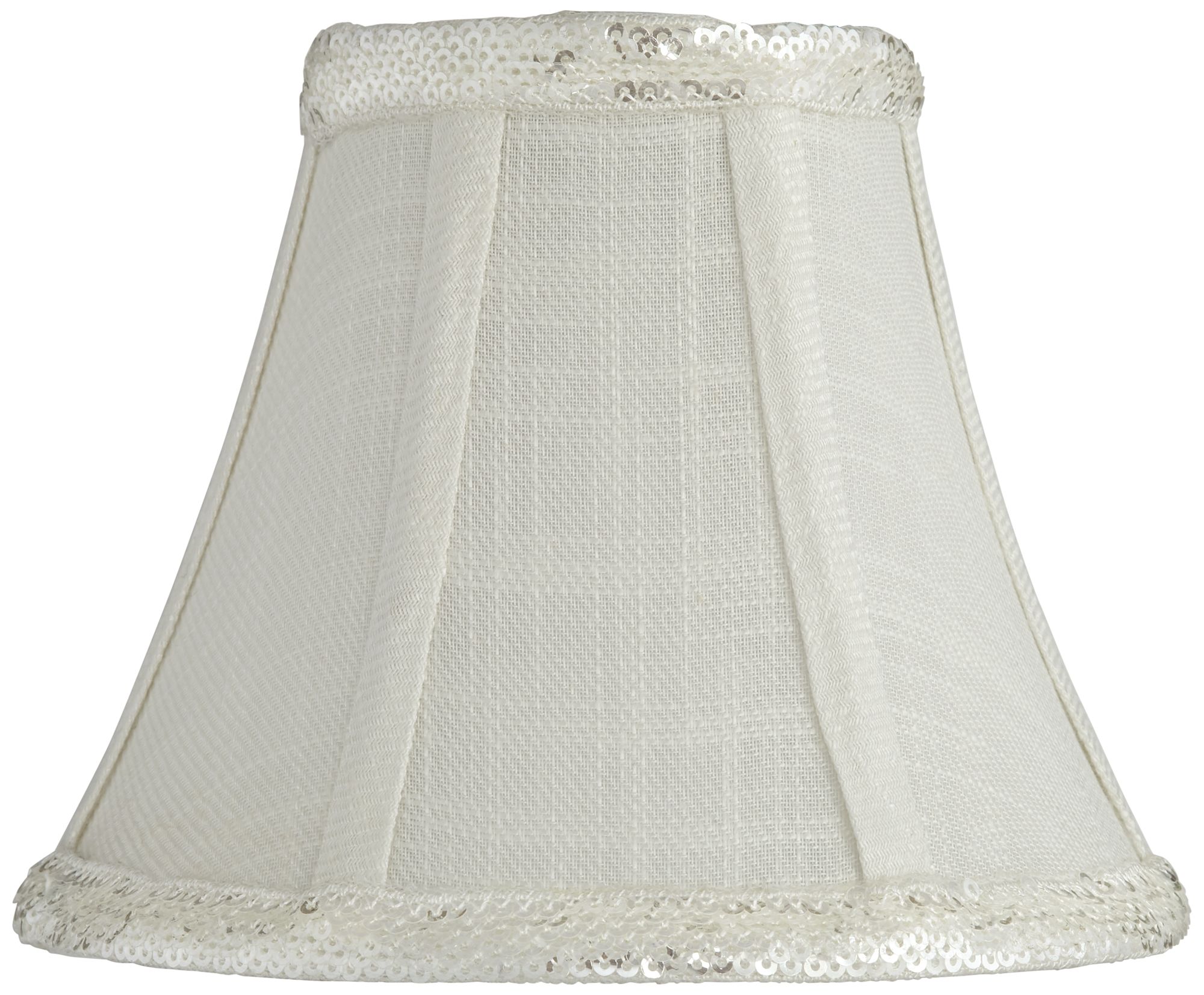 Celta Off-White Sequin Trim Lamp Shade 3x6x5 (Clip-On)