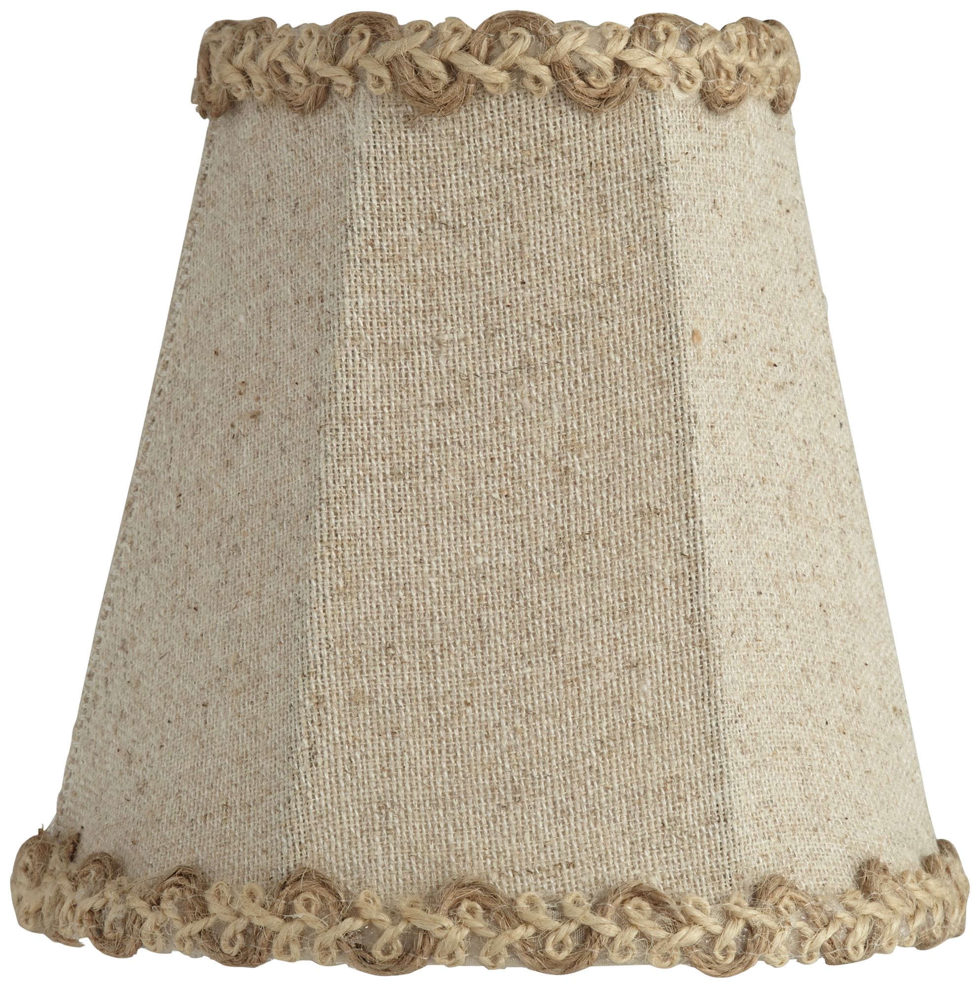 Natural Linen Braided Trim Lamp Shade 3x5x5 (Clip-On)