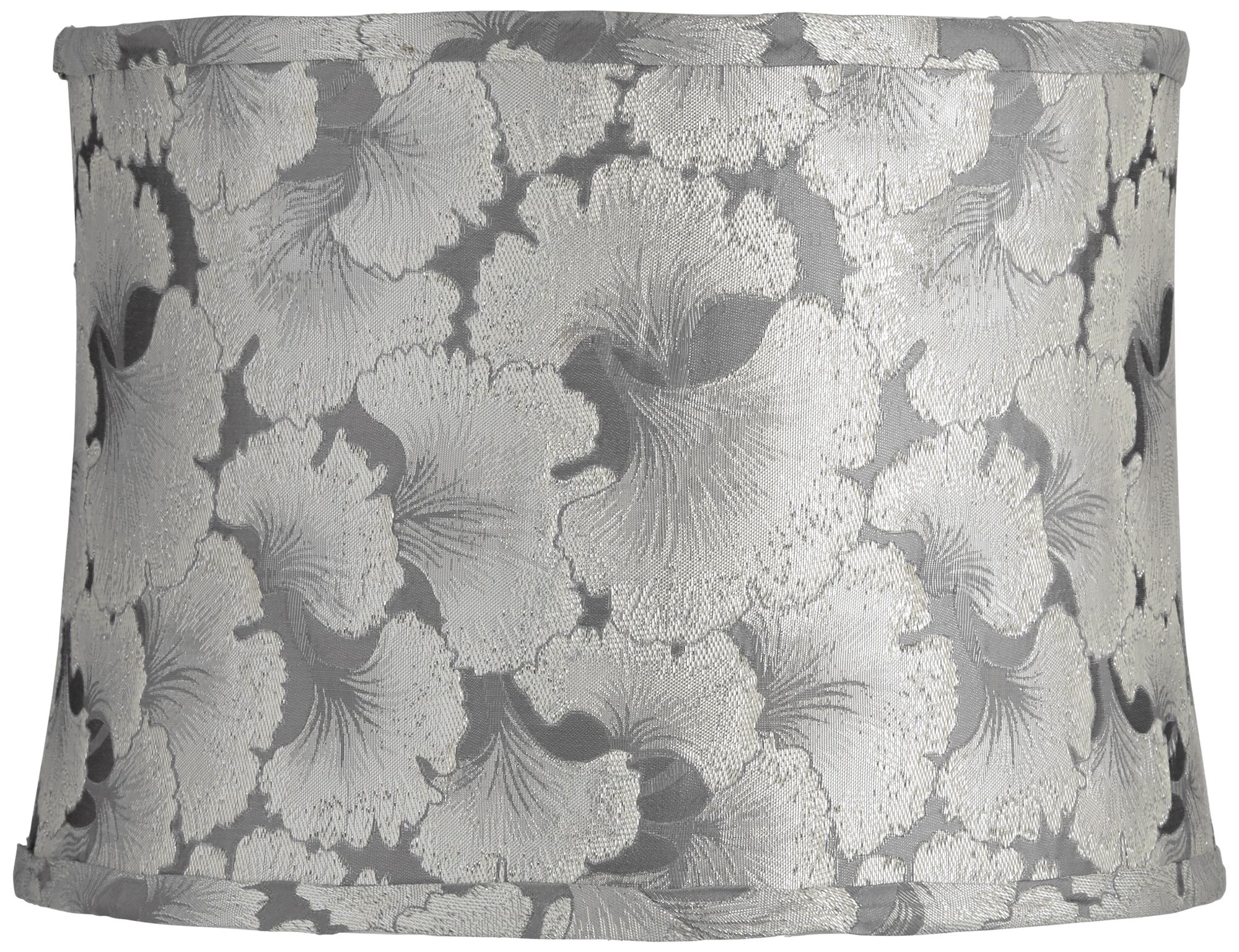 Silver Ginkgo Leaf Drum Lamp Shade 13x14x10 (Spider)