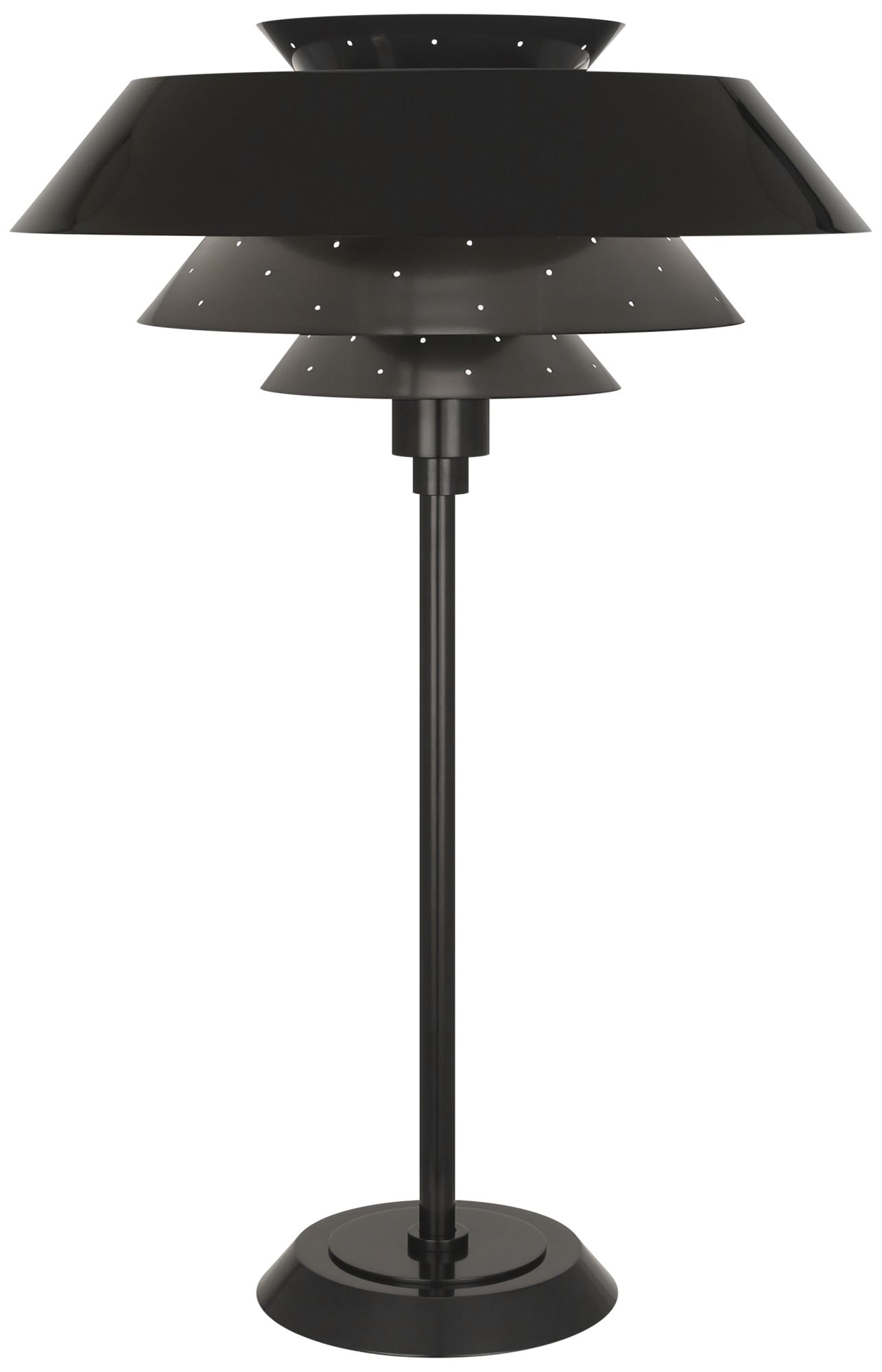 Robert Abbey Pierce Plated Black Metal Table Lamp