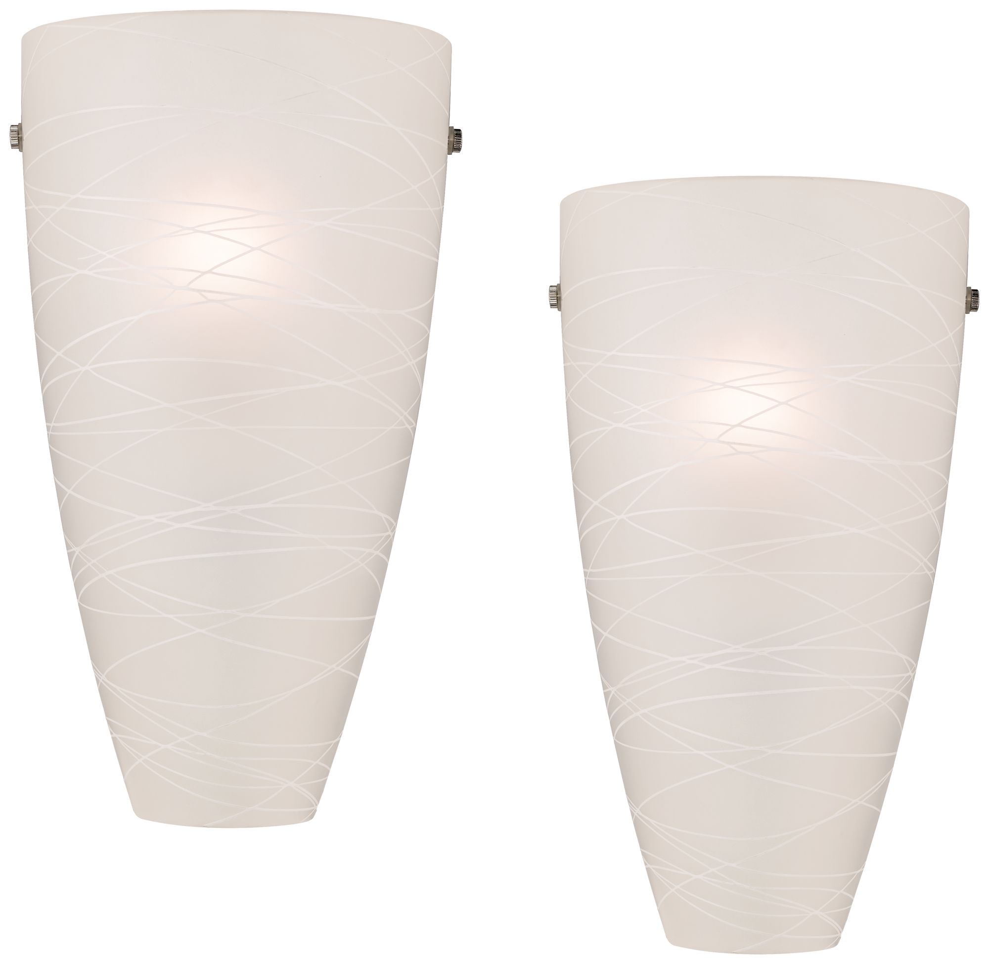 Isola 13 1/4" High White Striped Glass Wall Sconces Set of 2