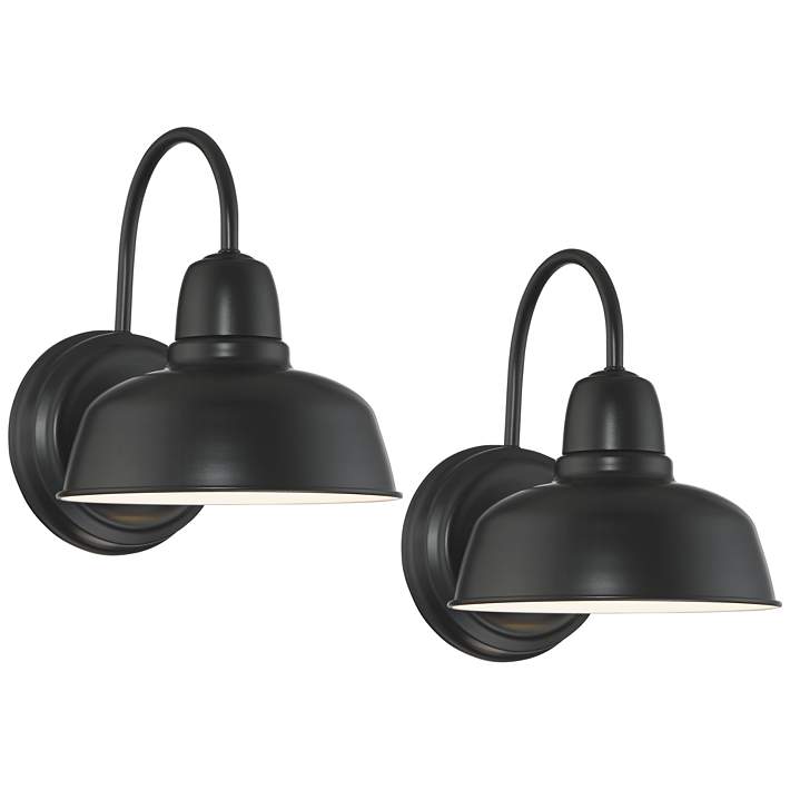 Urban Barn Black Indoor Outdoor Wall Light Set Of 2 73d49