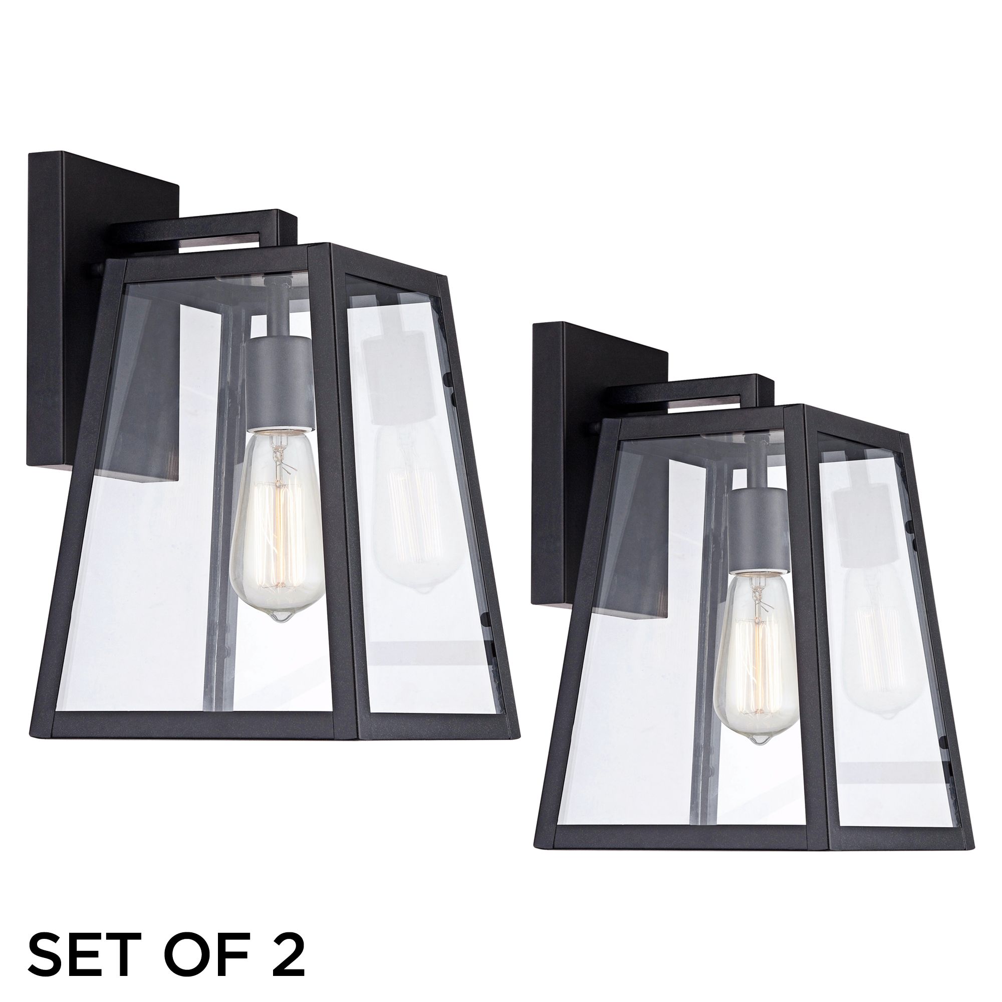 Arrington 13" High Mystic Black Outdoor Wall Lights Set of 2