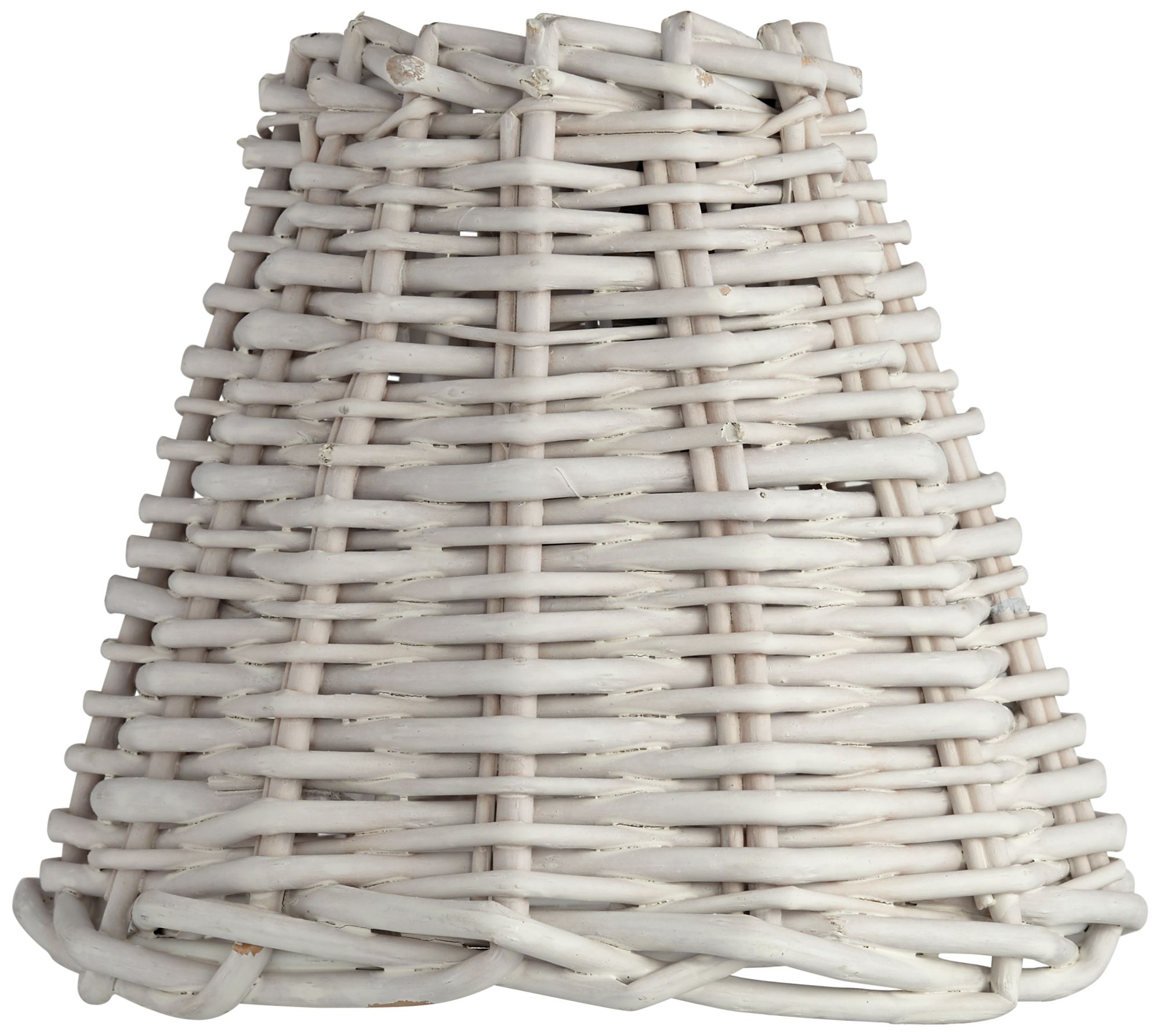 Whitewash Wicker Weave Lamp Shade 3x6x5 (Clip-On)