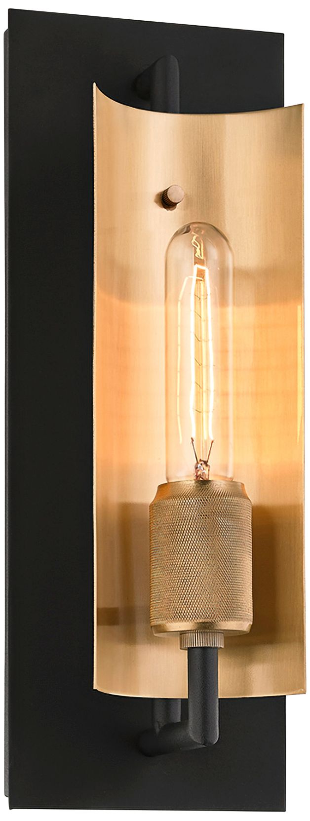 Emerson 14 1/4"H Carbide Black and Brushed Brass Wall Sconce