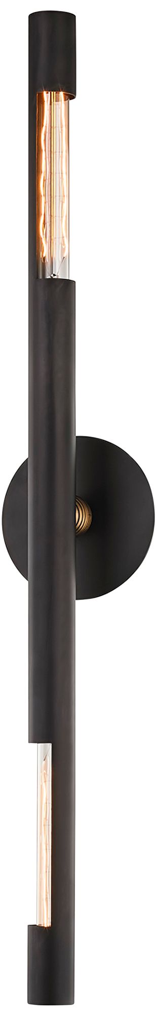 Hendrix 36 1/4" High Chemical Bronze 2-Light Wall Sconce