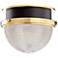 Hudson Valley Lucien 14"W Aged Brass and Black Ceiling Light
