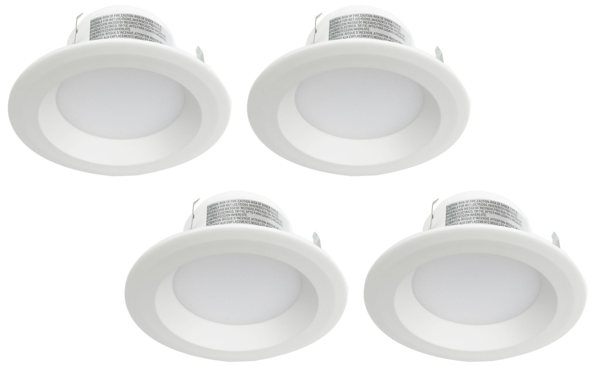 Tesler 4" Plain White 11W 3000K LED Retrofit Trims 4-Pack