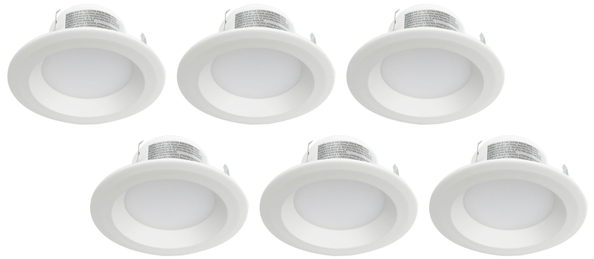 Tesler 4" Plain White 11W 3000K LED Retrofit Trims 6-Pack