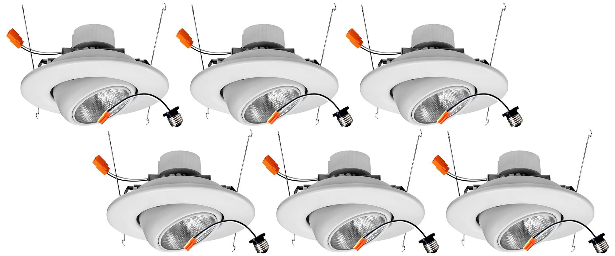 Tesler 5"/6" Eyeball 19 Watt LED Retrofit Trims 6-Pack
