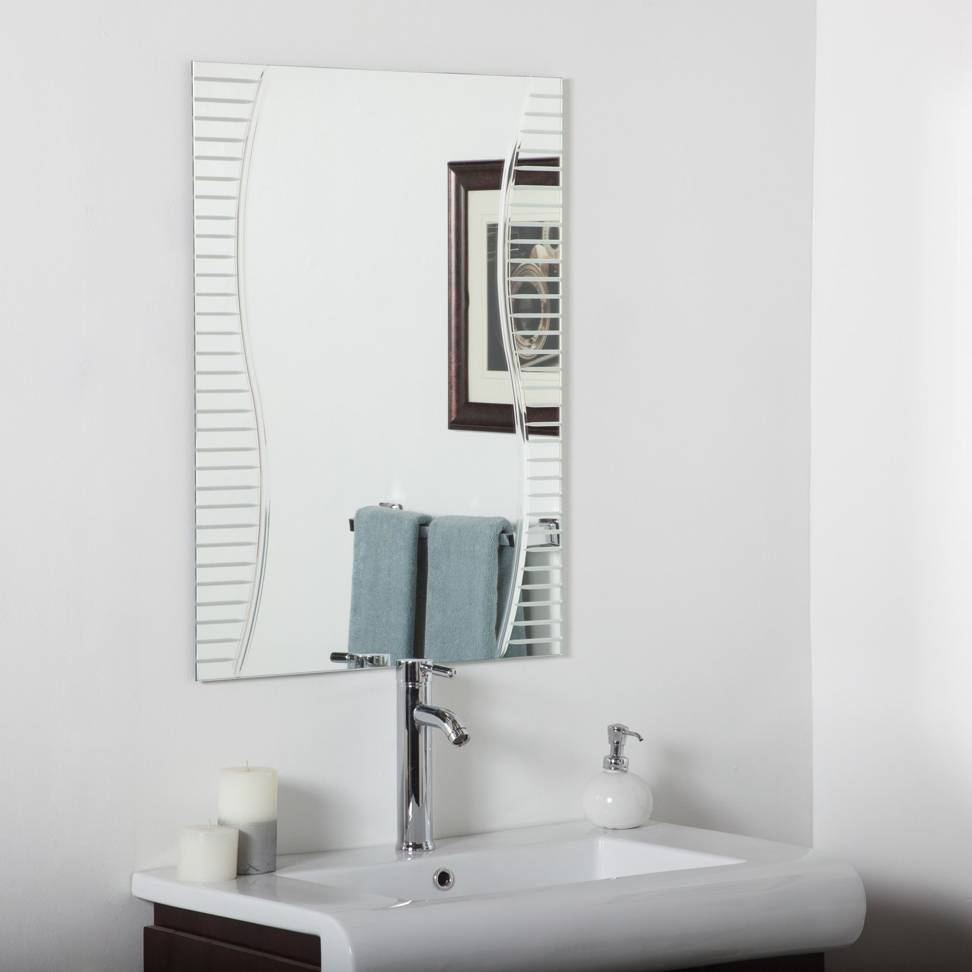 Ava 23 1/2" x 31 Frameless Bathroom Wall Mirror
