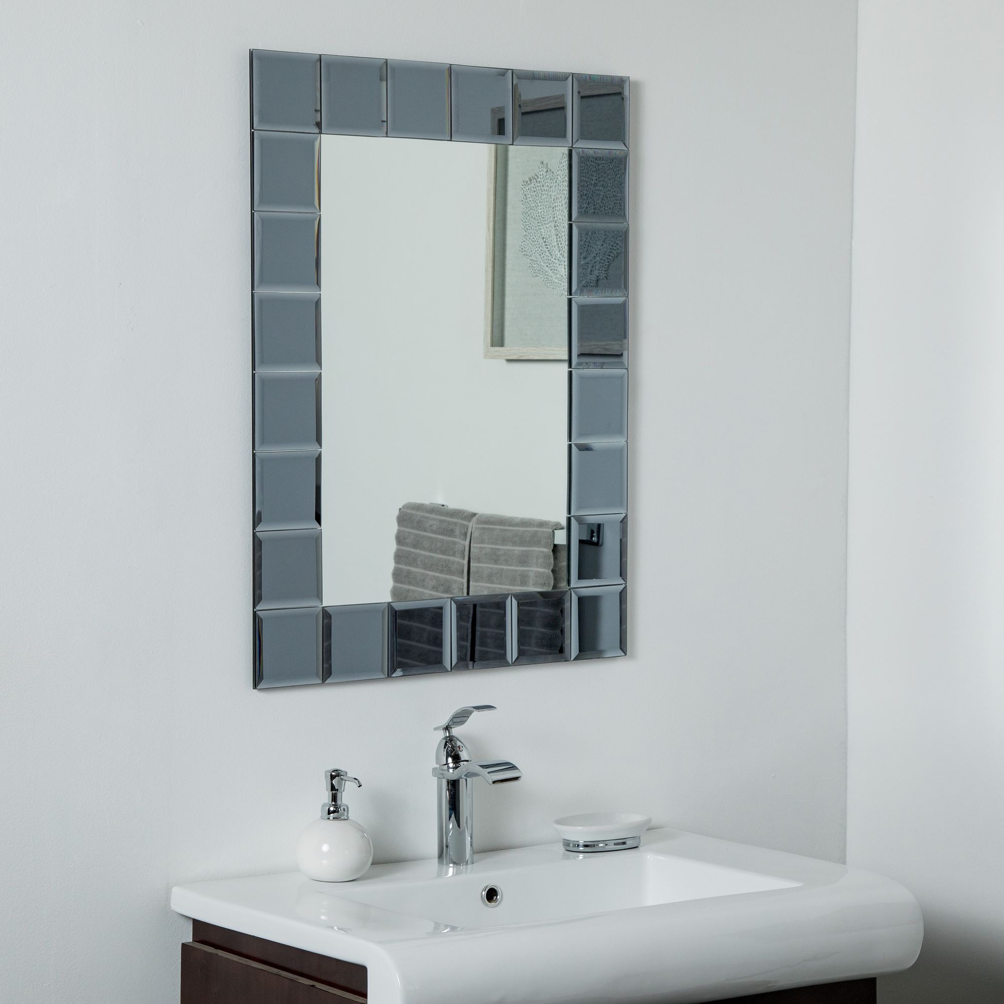 frameless wall mirror