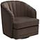 Daphne Chocolate Channel Tufted Swivel Chair