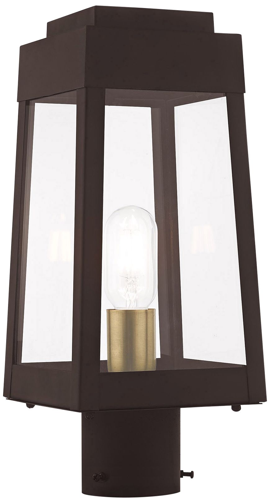 Oslo 15 1/4" High Bronze Outdoor Lantern Post Light